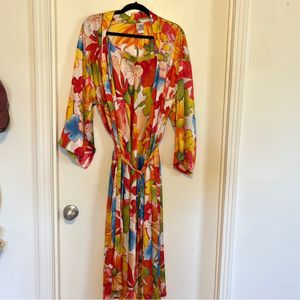 Natori Multicolor Floral Robe and Nightgown